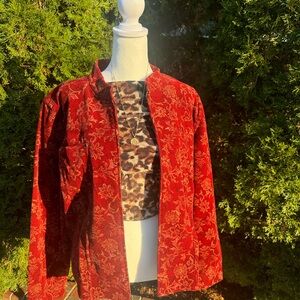 Floral Red Jacket
